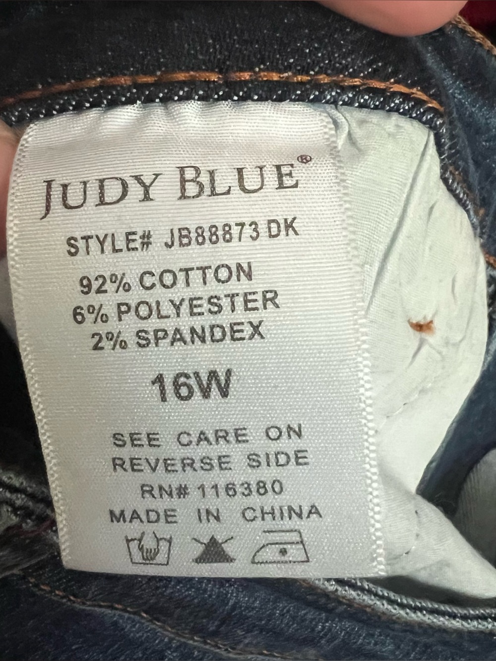 Judy Blue Wide Crop High Rise Raw Hem Cropped Jeans Women's 16W Denim NWOT - Picture 6 of 6